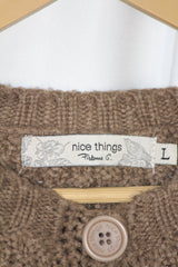 Nice Things Brown Long Button-Down Sweater – Large