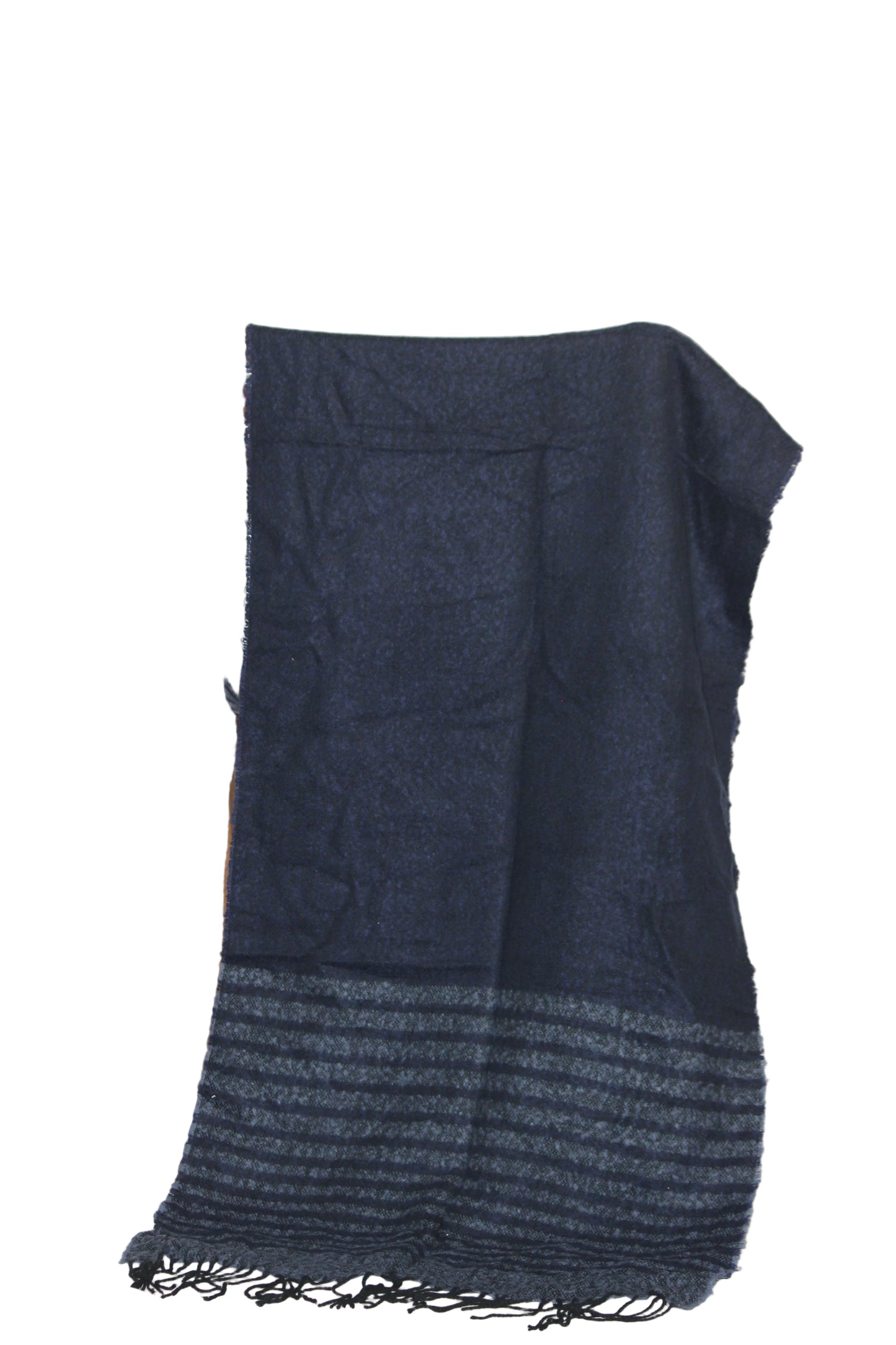 Sejung Gray Wool Shawl - Modern Gray and Black Design