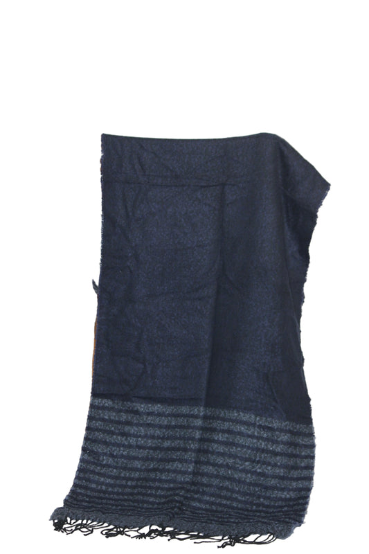 Sejung Gray Wool Shawl - Modern Gray and Black Design