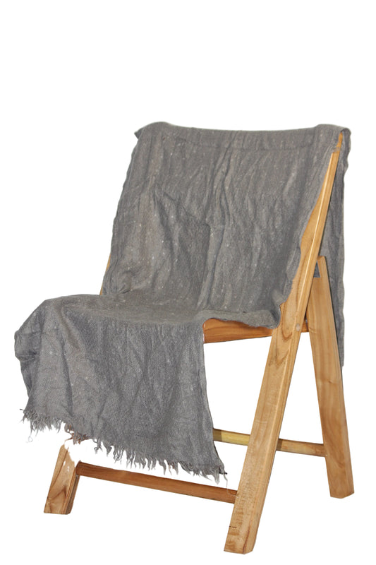 Thriftyfy Gray Wool Shawl - Subtle and Classic