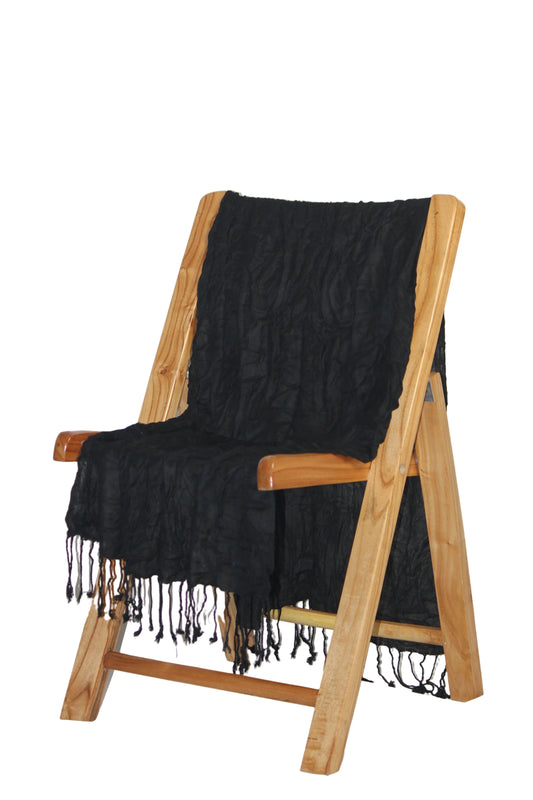 Thriftyfy Black Pashmina Shawl - Plain and Elegant
