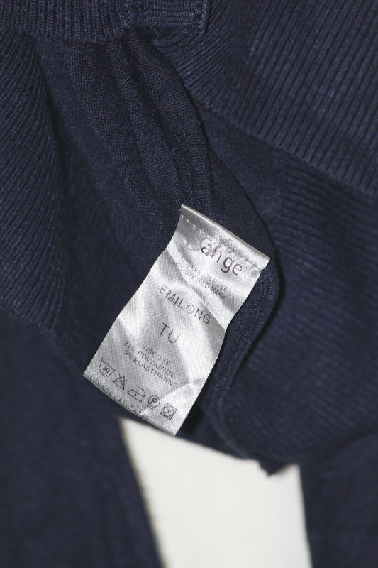 Tu Navy Blue Long Button-Down Sweater (Large)