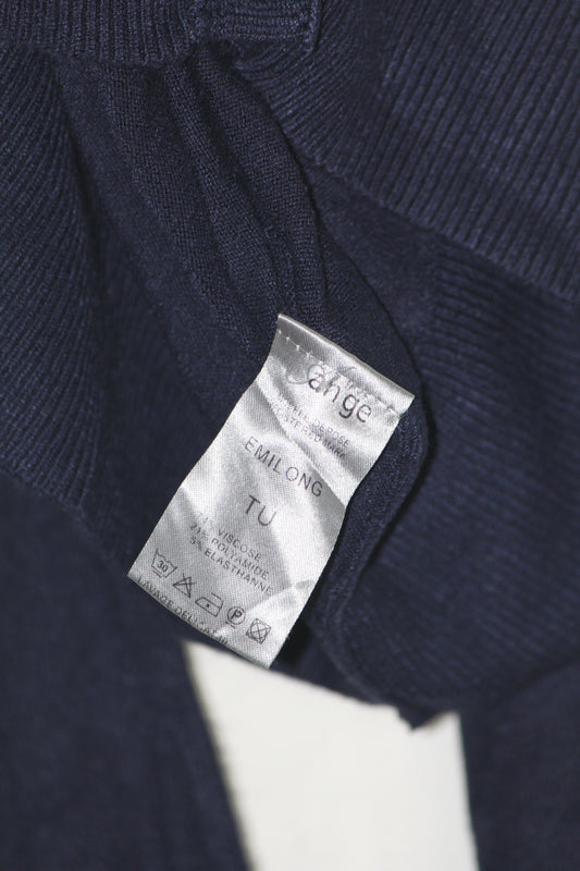 Tu Navy Blue Long Button-Down Sweater (Large)