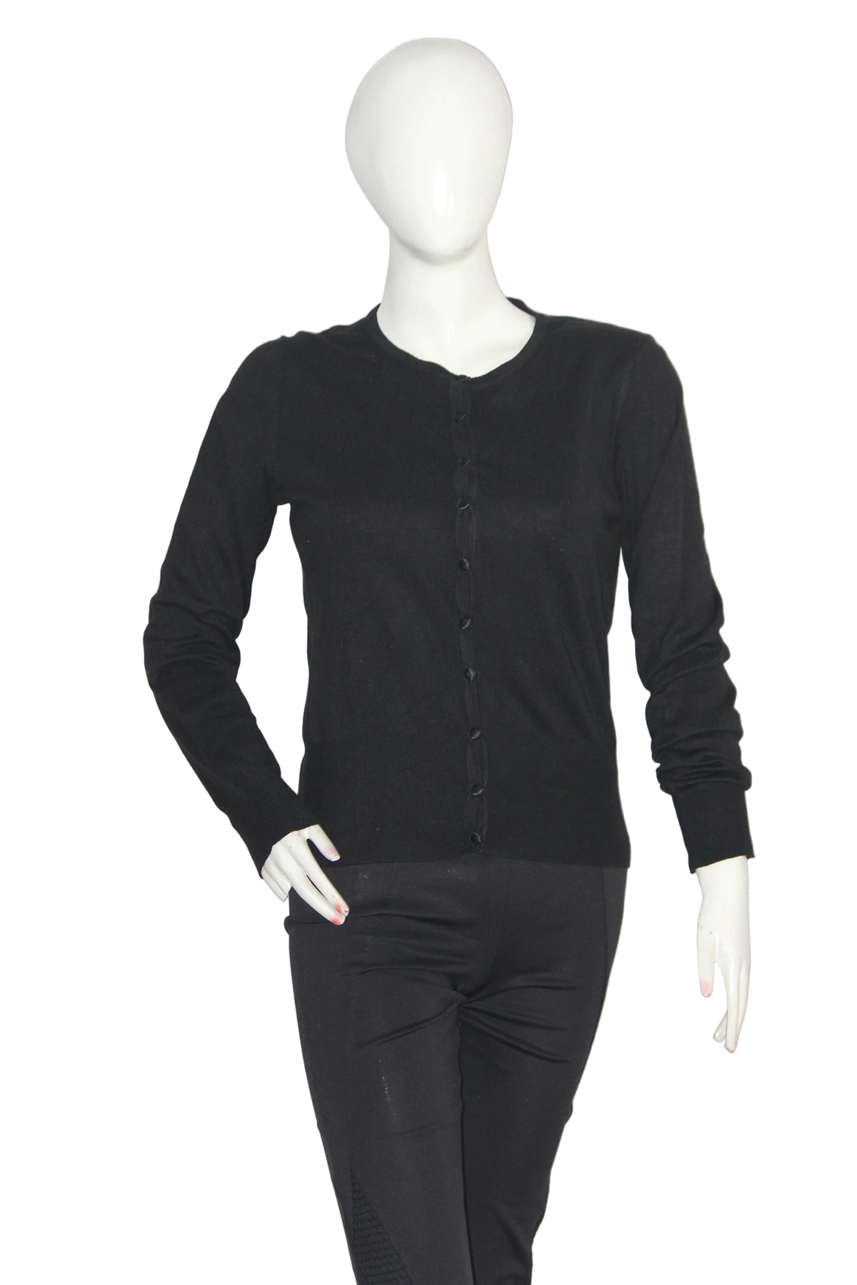 M&S Black Button-Down Sweater (Medium)