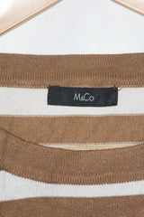 M&Co White Sweater with Brown Stripes