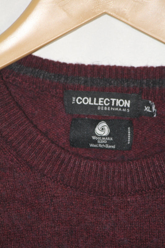 Debenham Maroon Wool Blend Sweater