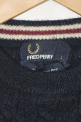 Fred Perry Navy Blue Wool Sweater