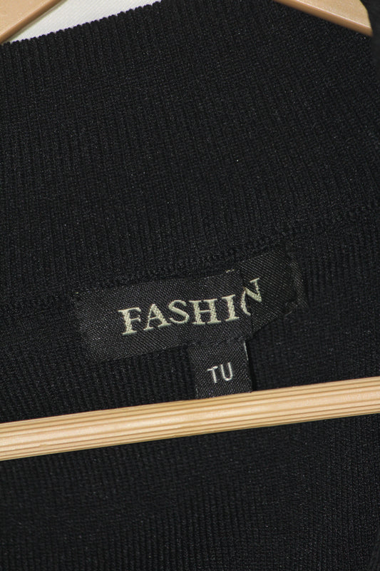 TU Black Half Sleeve Zipper Bodycon – Small