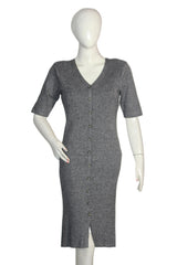 TU Gray Button-Down Bodycon Dress (Medium)