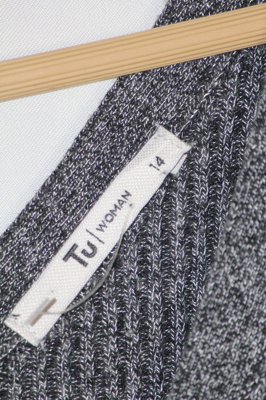 TU Gray Button-Down Bodycon Dress (Medium)