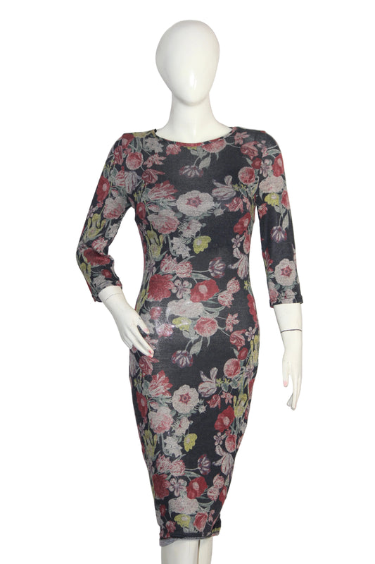 Atmosphere Red Floral Full Sleeve Bodycon – Small
