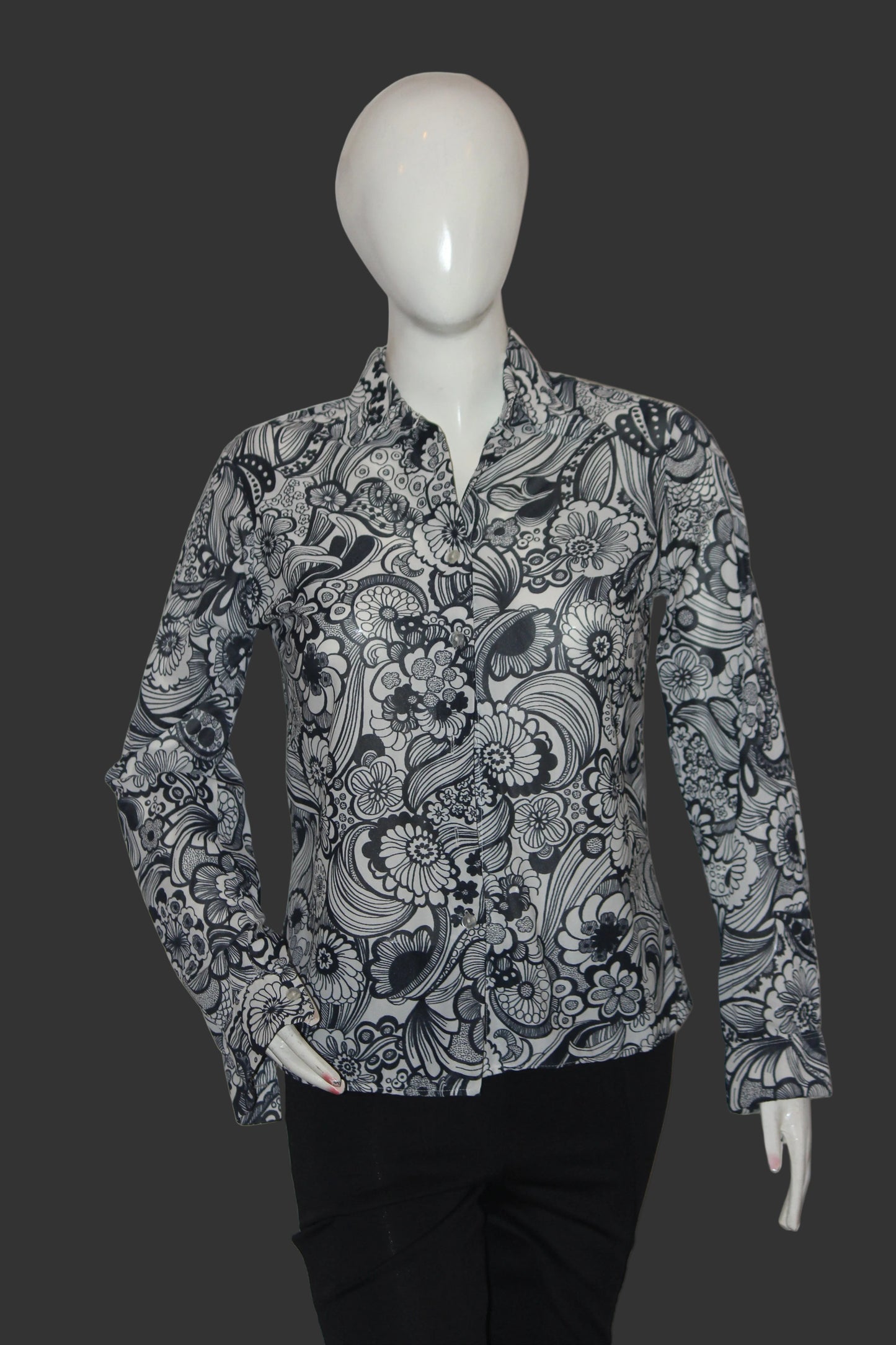 Floral Black & White Button Down Shirt – Dale Martin