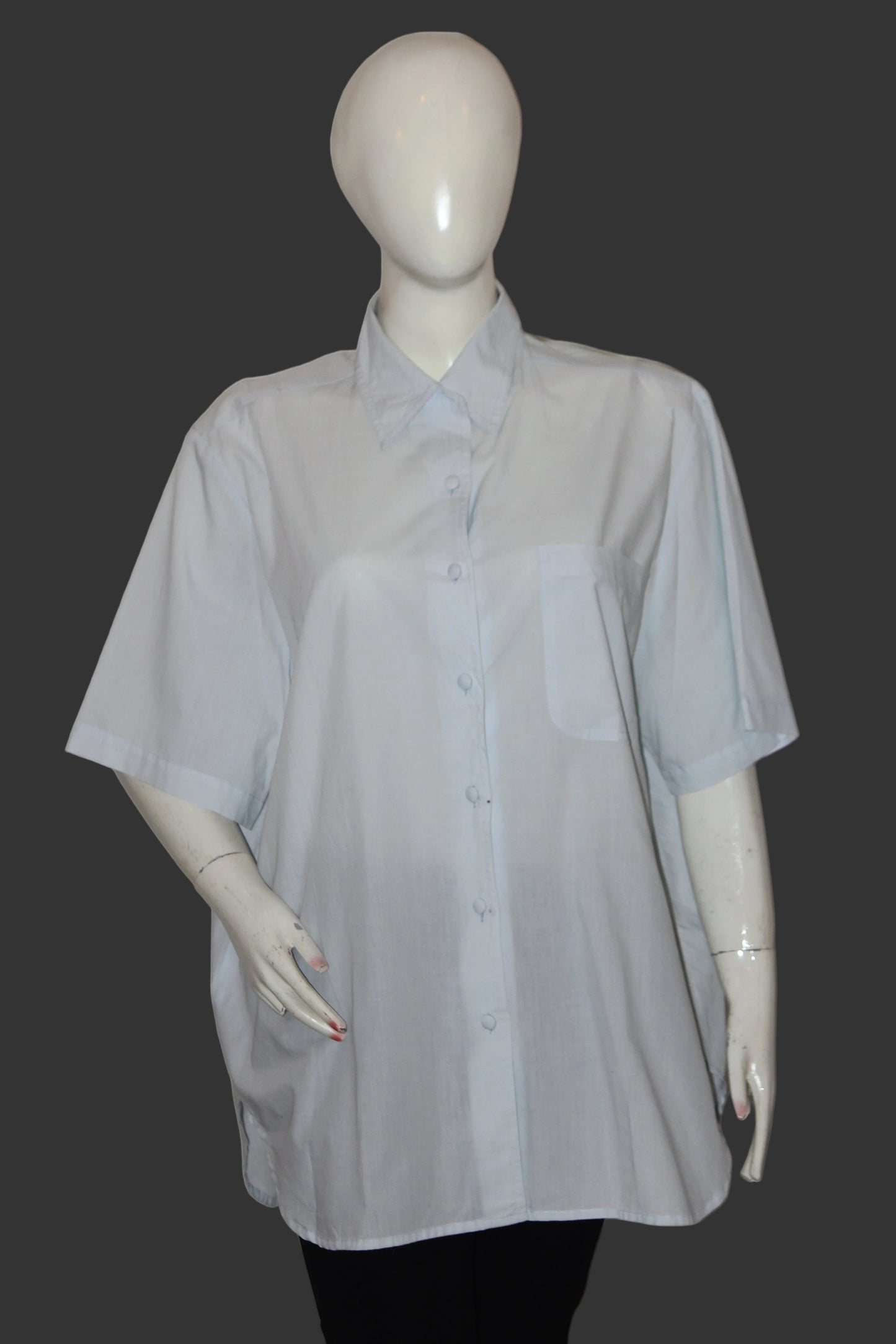 Skyline Blue – Damart Half-Sleeve Button Down Shirt