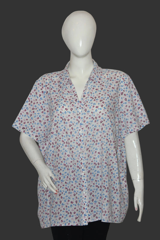 Garden Grace – Margaret Travers White Floral Button Down Shirt