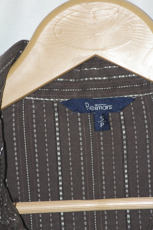 Reitmans Brown Striped Button Down Shirt – Small