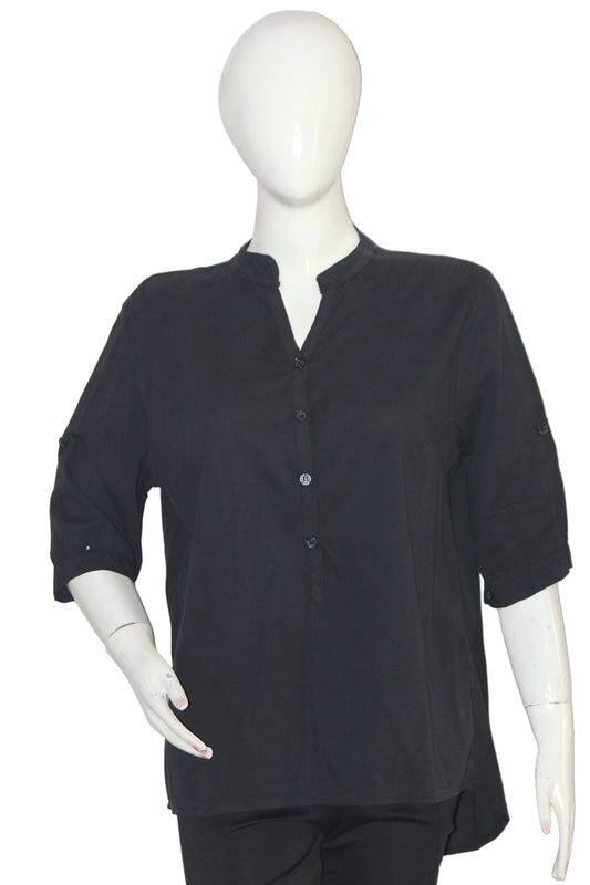 New Collection Noir Button-Up Blouse