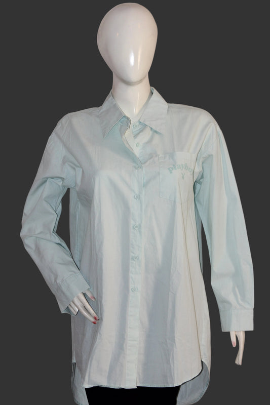 Playboy Charm – Misguided Sky Blue Button Down Shirt