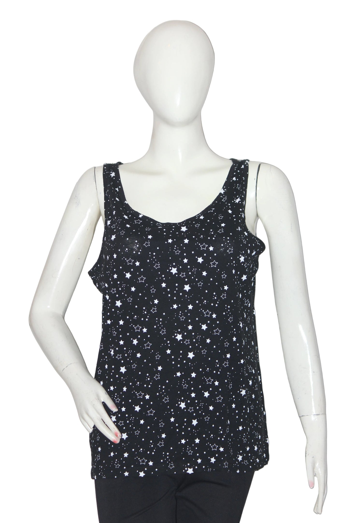 Primark Black Star Print Sleeveless Crop Top