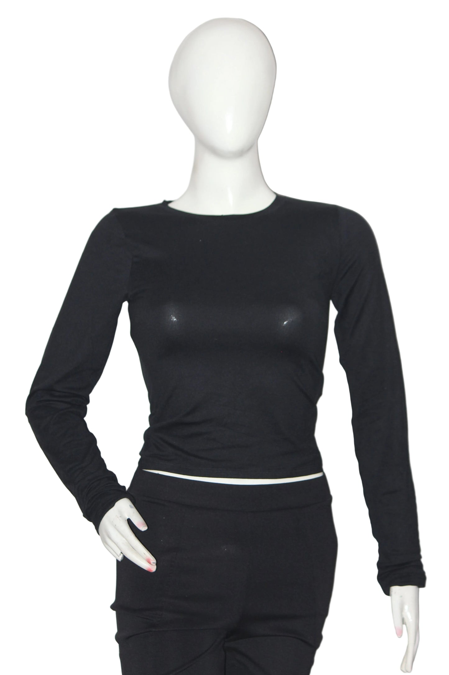 Hollister Black Full Sleeve Stretch Crop Top