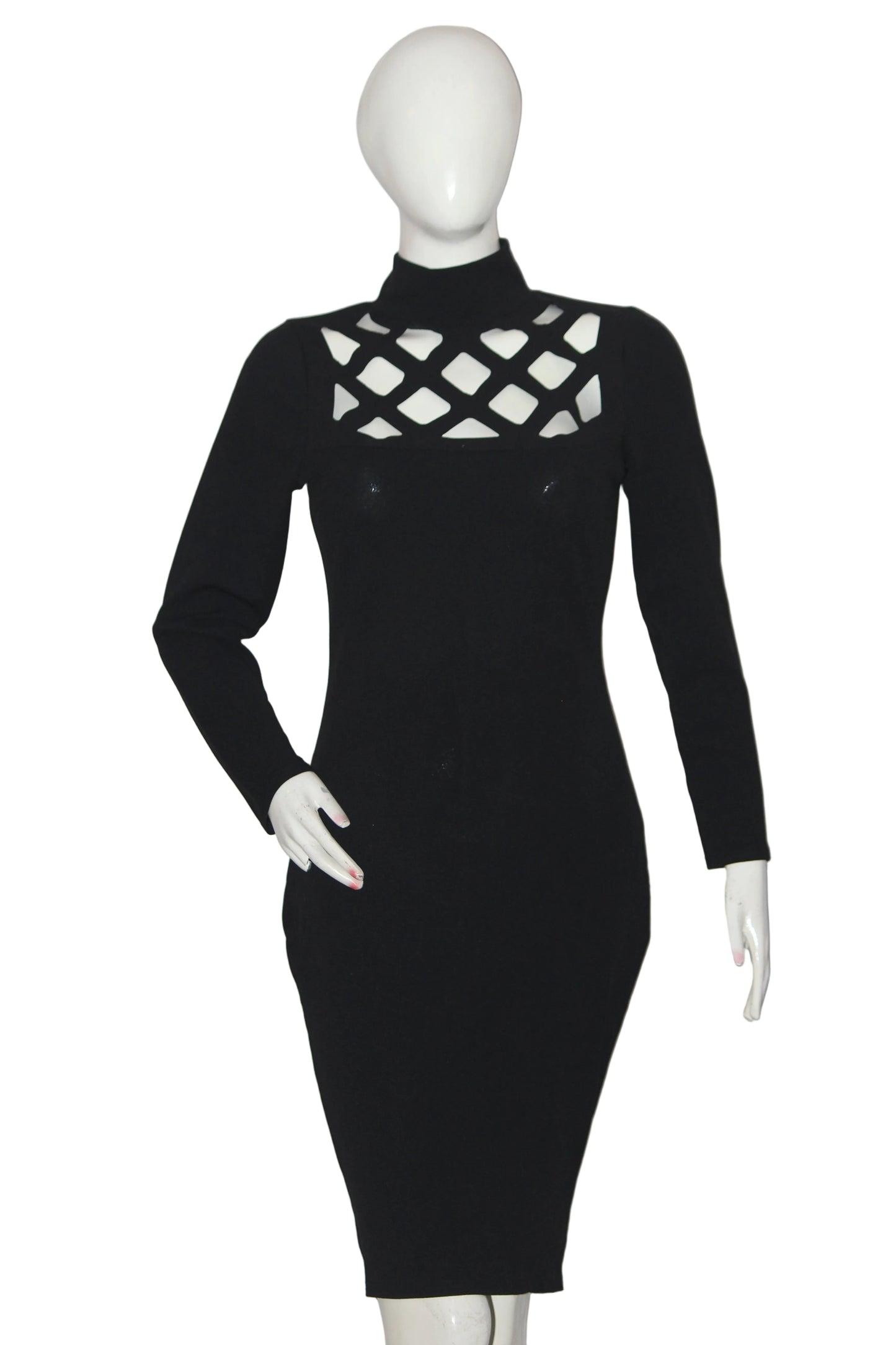 Wonderful Black Full Sleeve Stretch Bodycon Dress