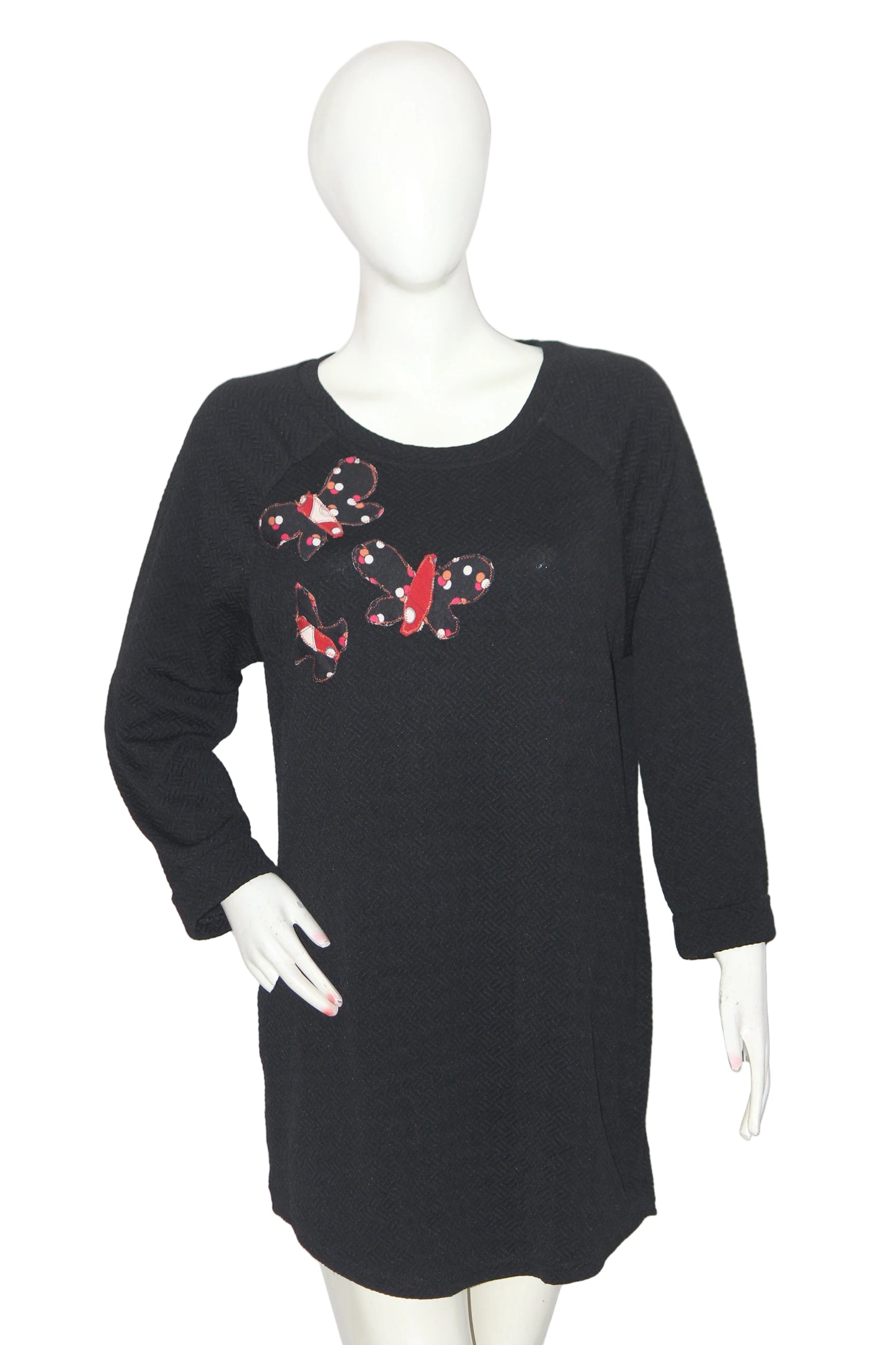Papaya Black Bodycon Dress with Butterfly Detail