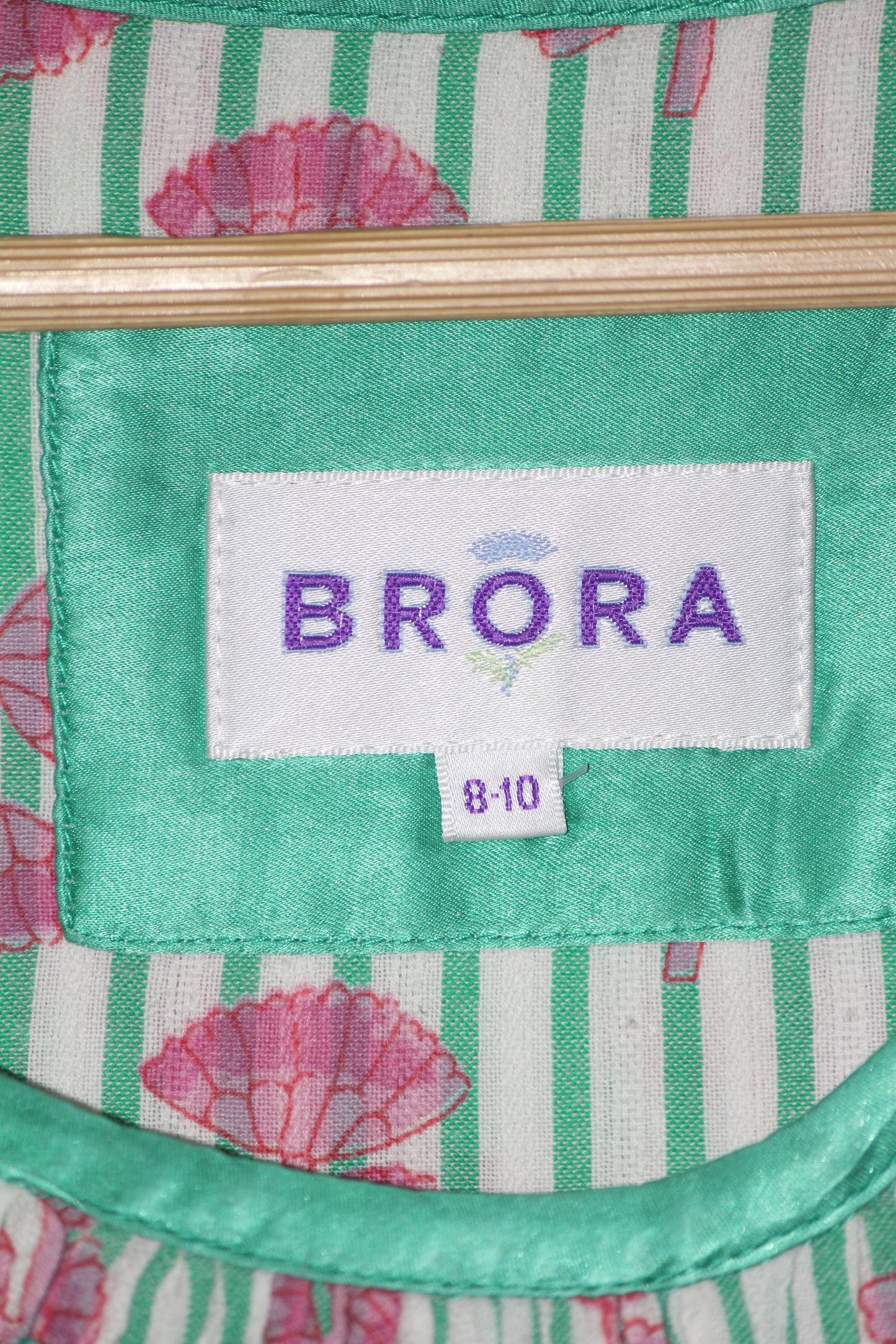 Brora White Floral Stripe Cotton Bodycon Dress