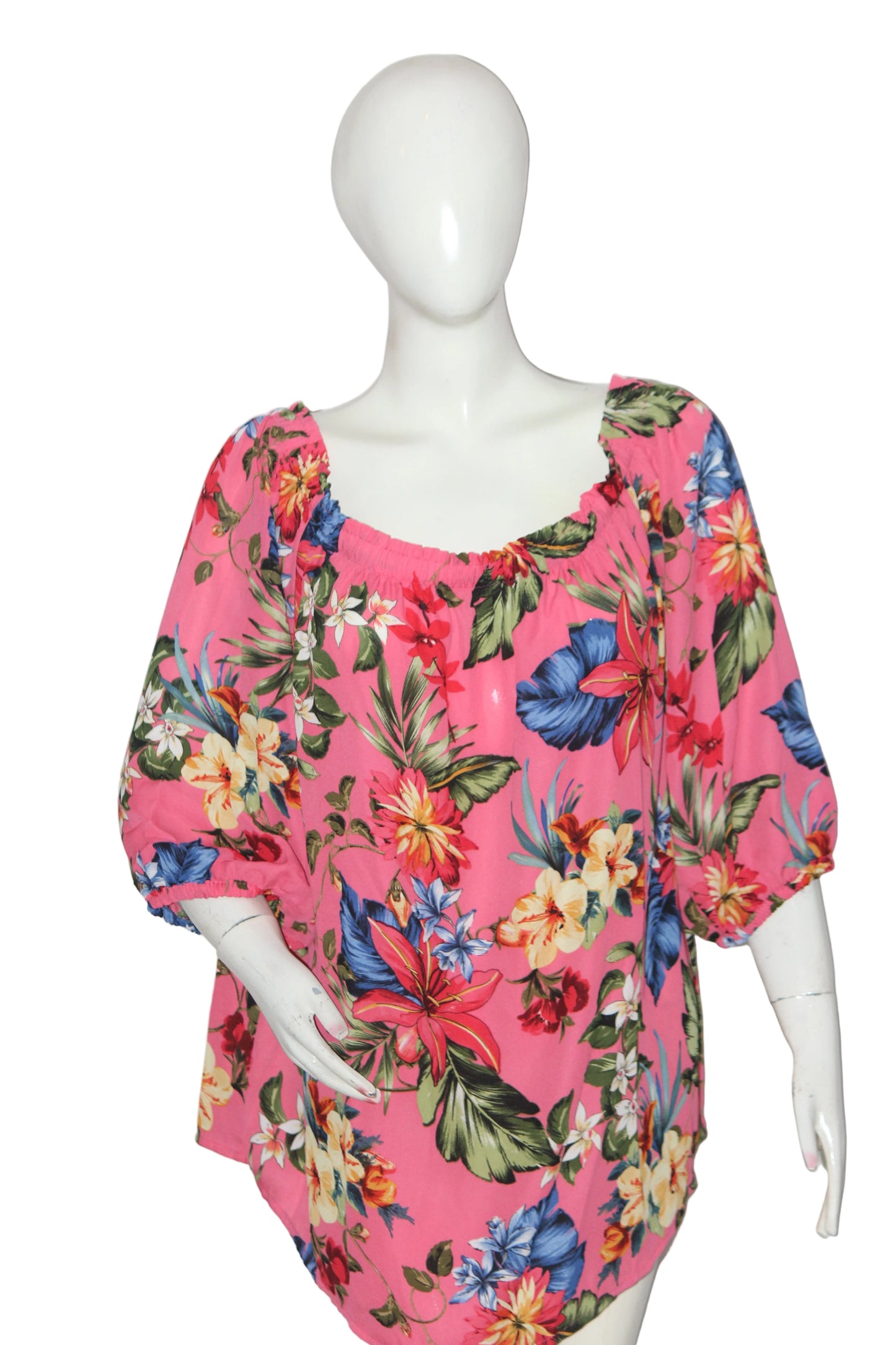 F&F Pink Floral Half Sleeve Crop Top