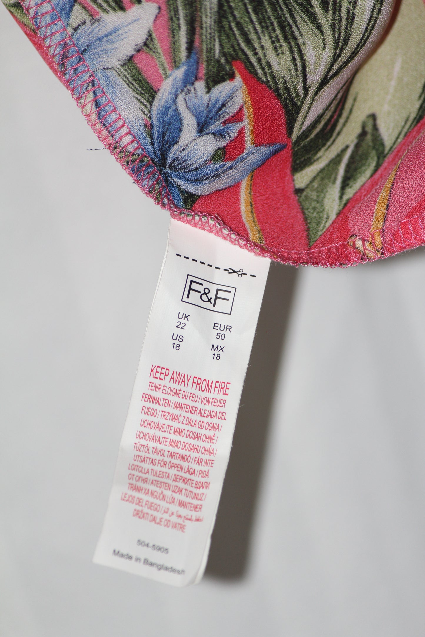 F&F Pink Floral Half Sleeve Crop Top