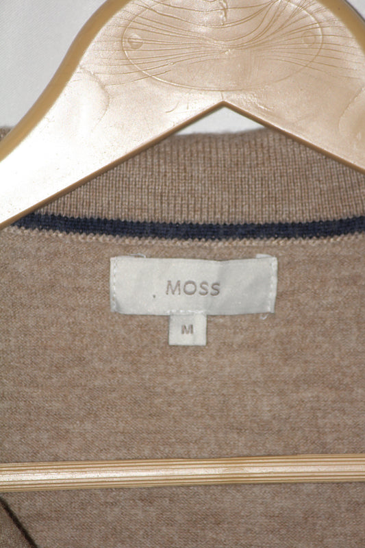 Moss Camel Stretchable Quarter Zip Polo