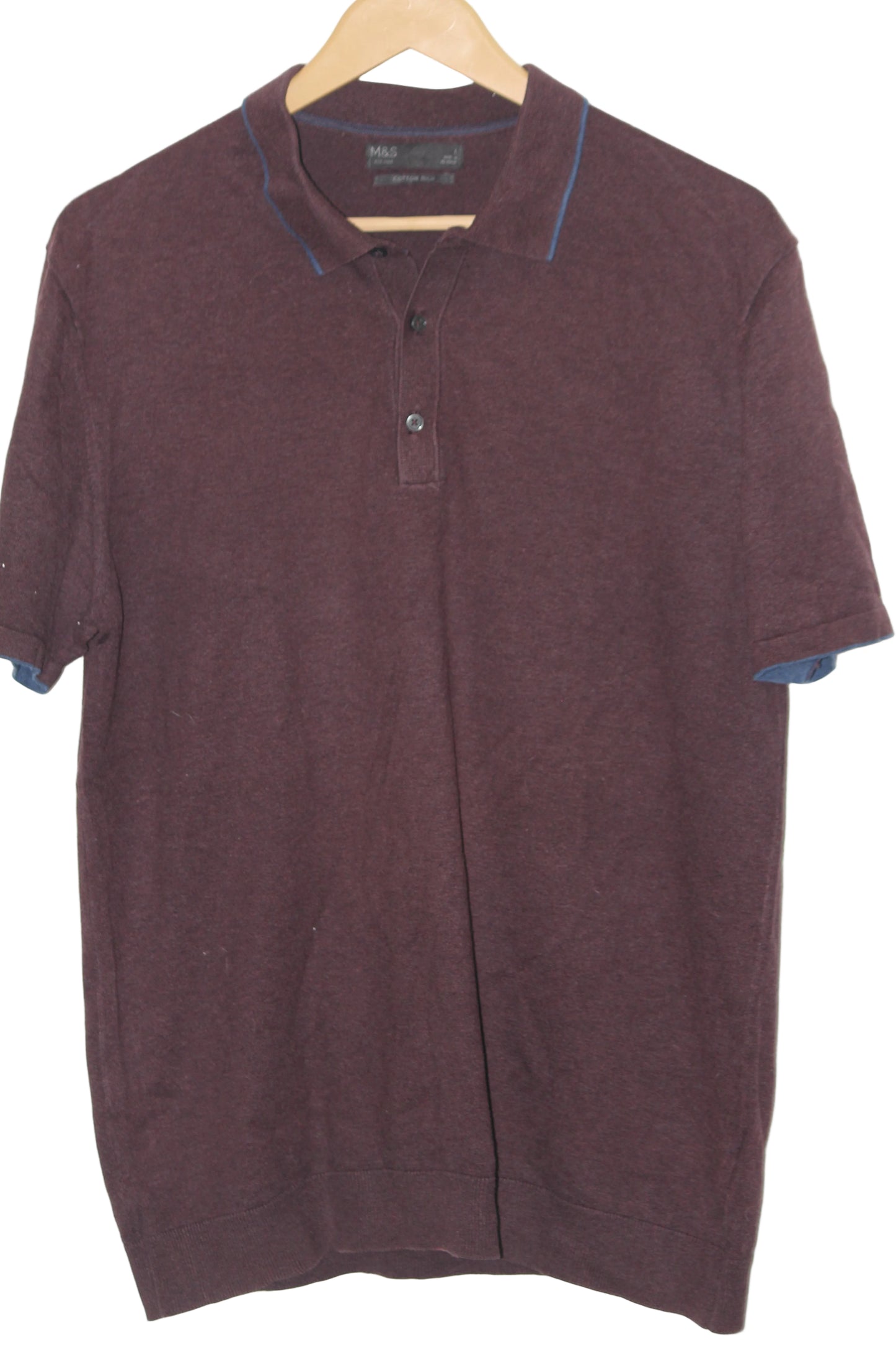 M&S Grey Half Sleeve Knitted Polo T-Shirt