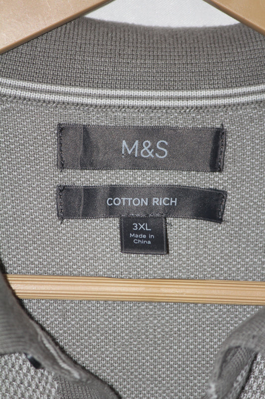 M&S Light Green Stretchable Polo T-Shirt