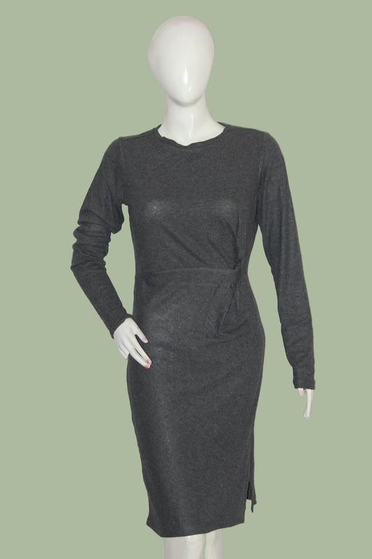 Next Grey Full Sleeve Stretch Bodycon Dress