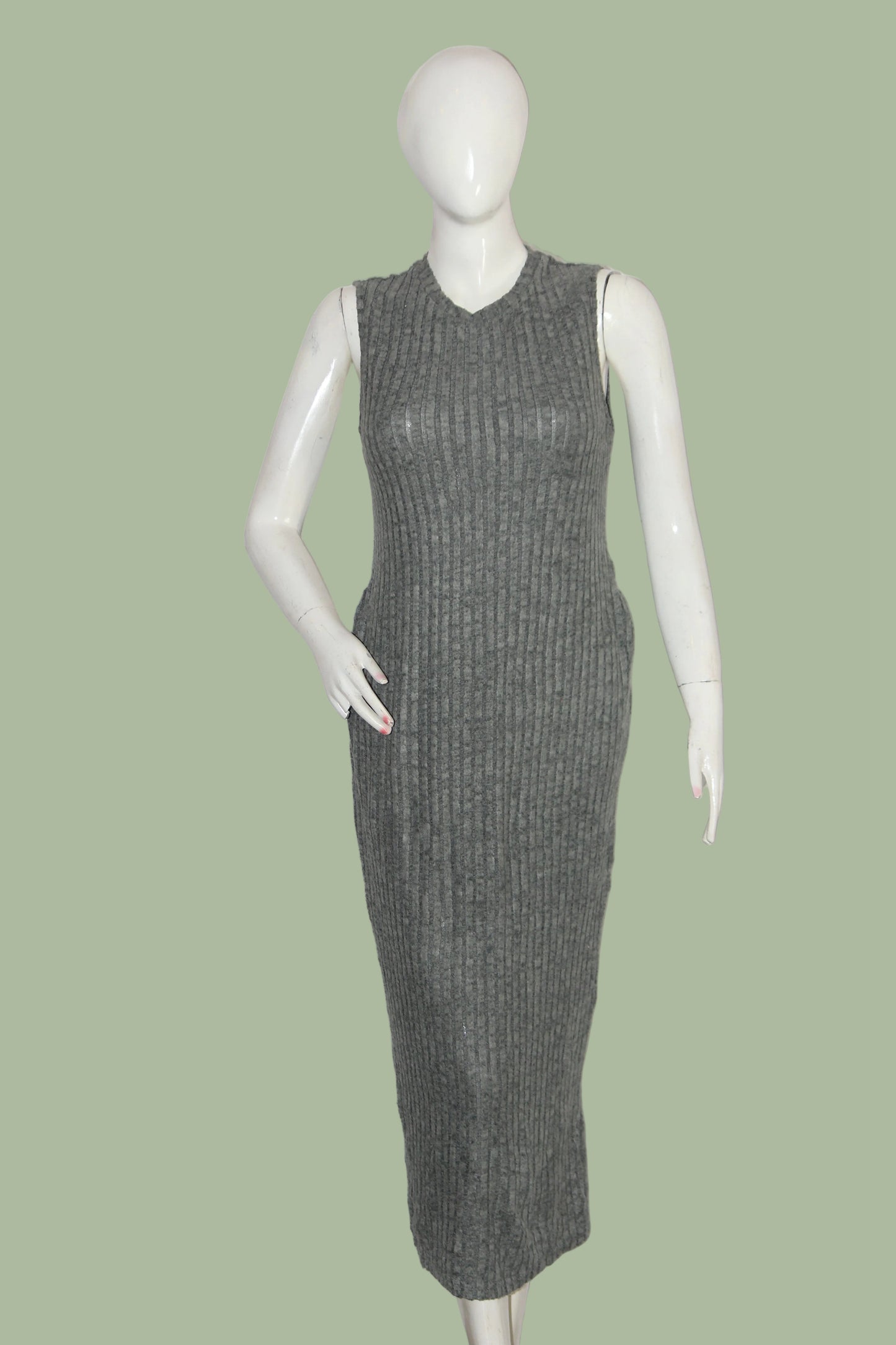 Shein Grey Sleeveless Stretch Bodycon Dress