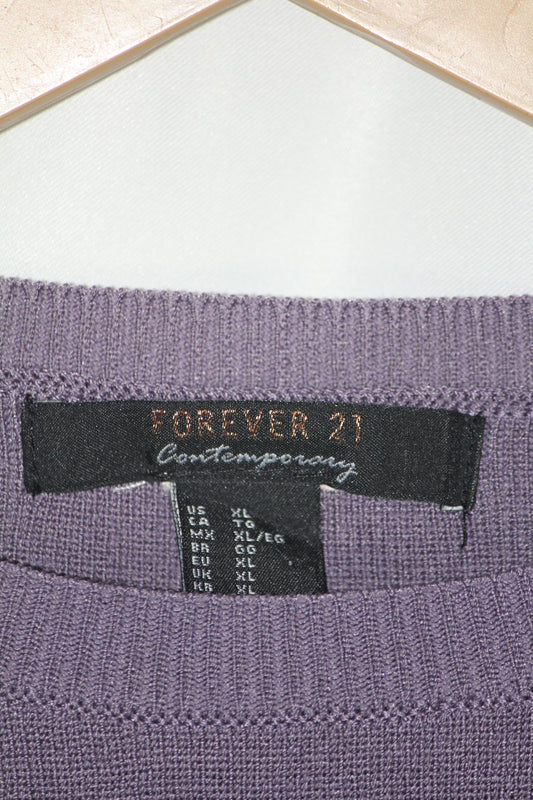 Forever 21 Purple Lace Side Full Sleeve Bodycon Dress