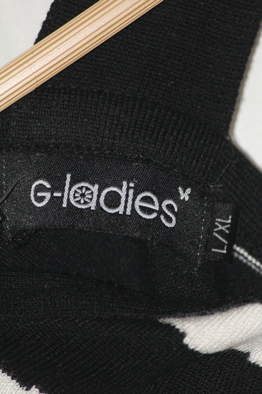 G Ladies Black & White Sleeveless Stretch Bodycon Dress