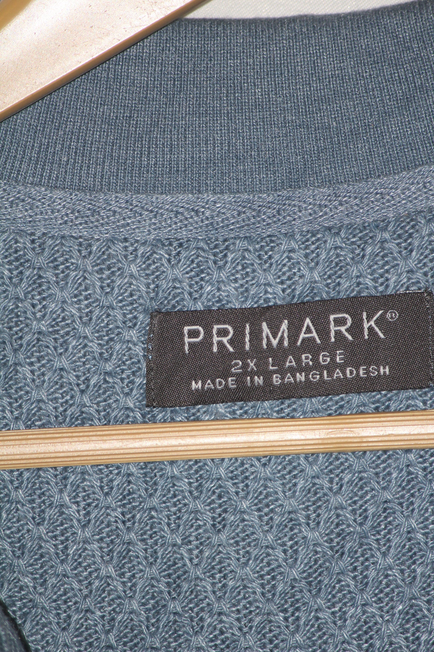 Primark Blue Knitted Stretchable Polo T-Shirt for Men – 2XL