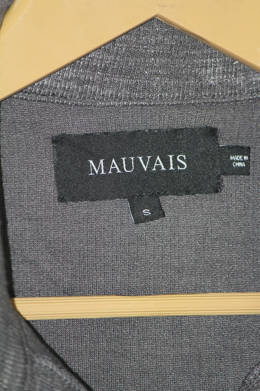 Mauvais Grey Knitted Polo T-Shirt for Men – Small