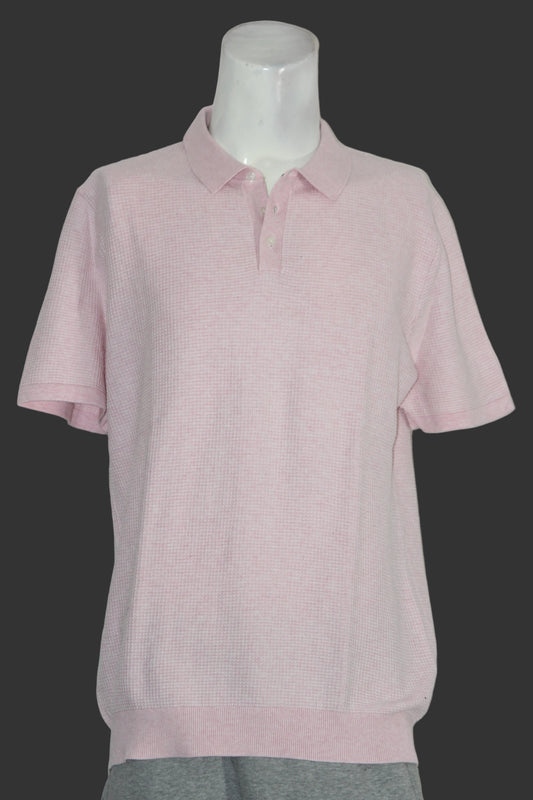 Next Pink Knitted Cotton Polo T-Shirt for Men