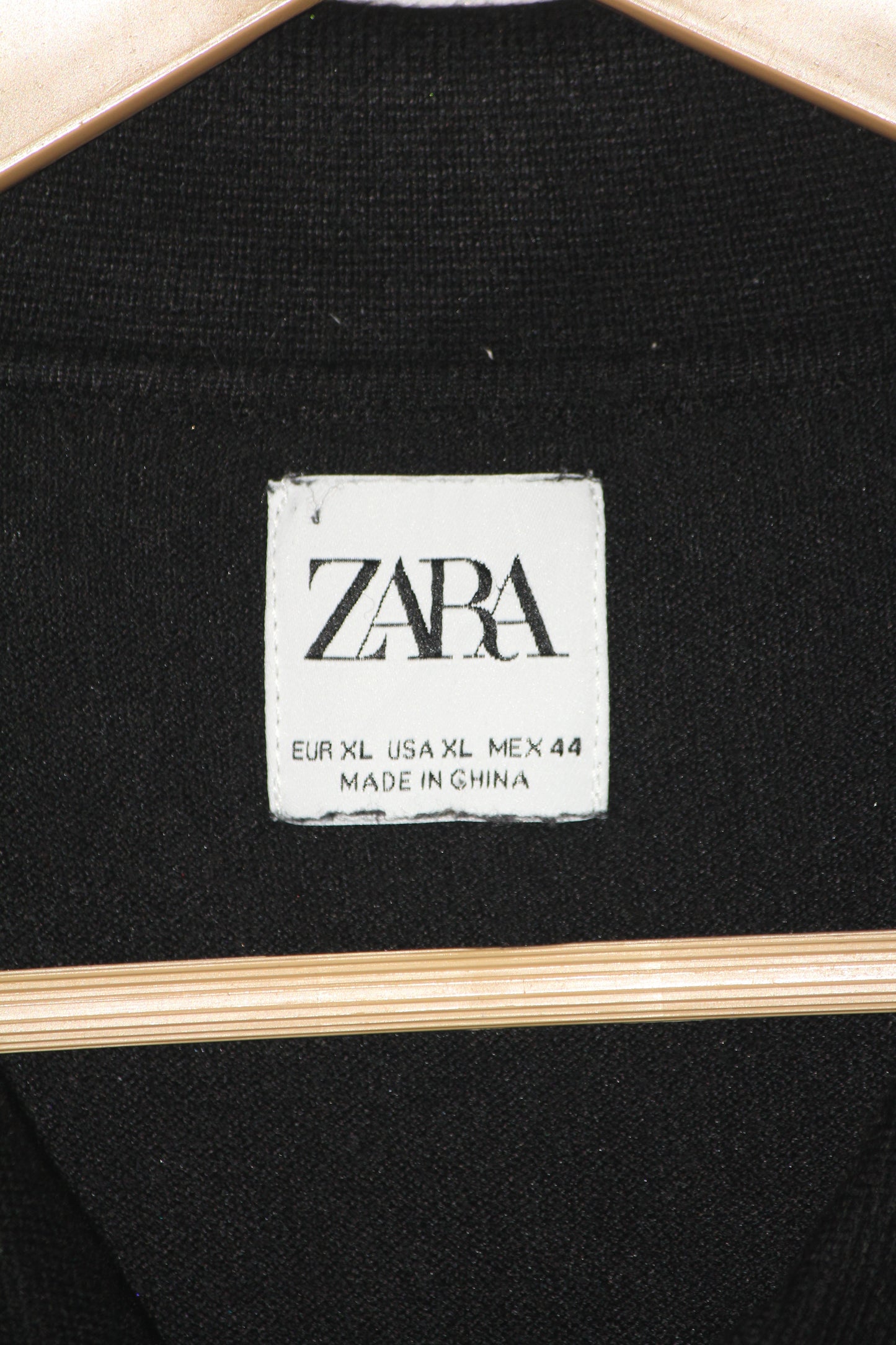 Zara Black Knitted Polo T-Shirt for Men – Half Sleeve