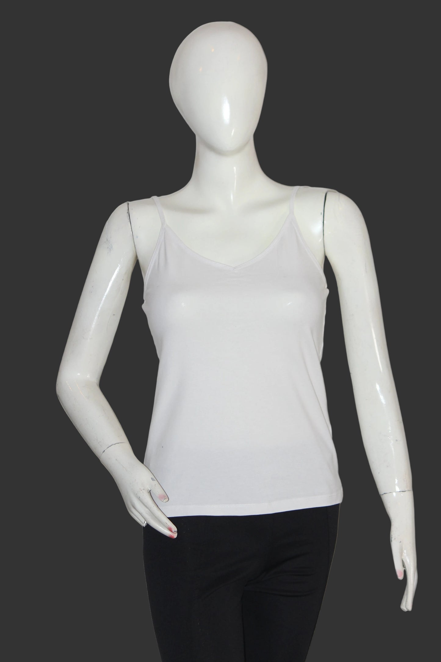 Nutmeg White Stretchable Tank Top – Medium
