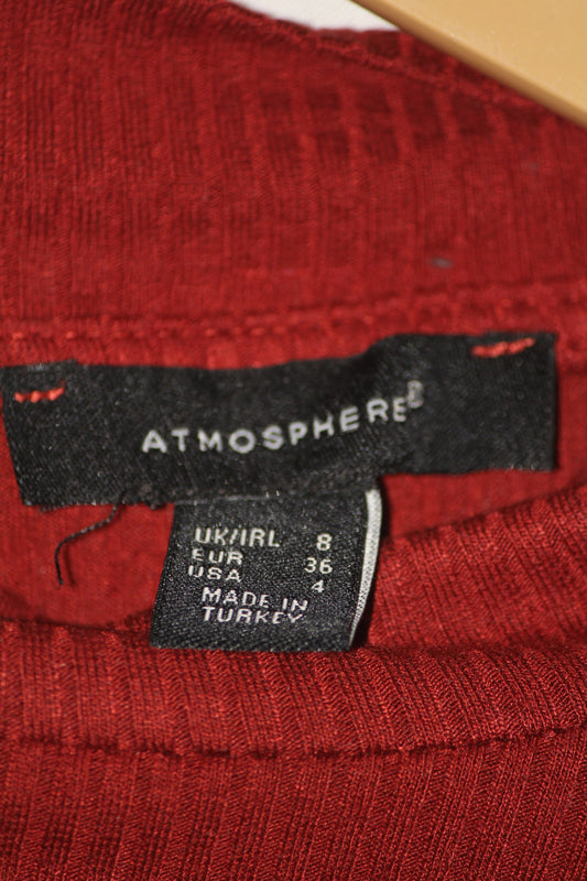 Atmosphere Red Full Sleeve Stretchable Crop Top – Small
