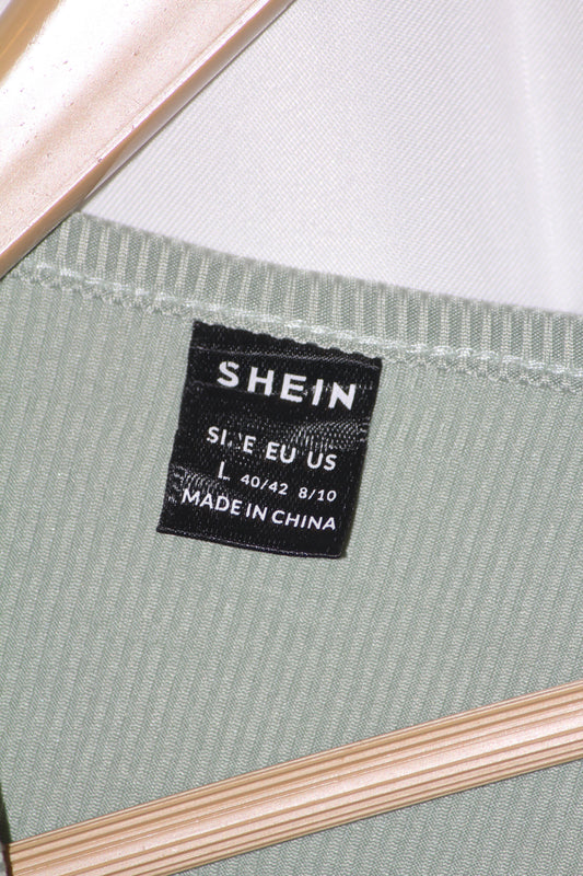 Shein Green Full Sleeve Stretchable Crop Top – Large