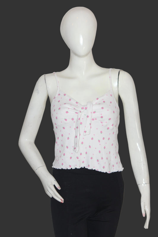 Boux Avenue White Strawberry Print Tank Top – Medium