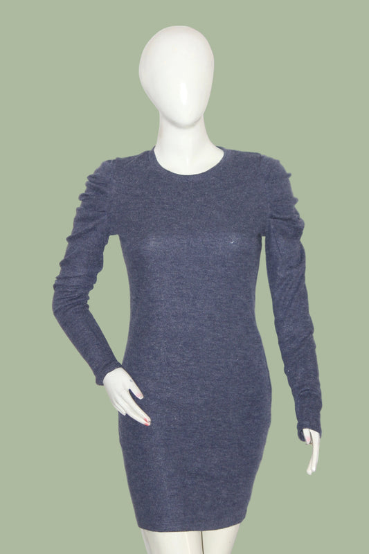 Shein Blue Full Sleeve Stretchable Bodycon Dress