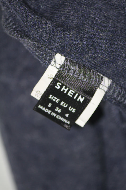 Shein Blue Full Sleeve Stretchable Bodycon Dress