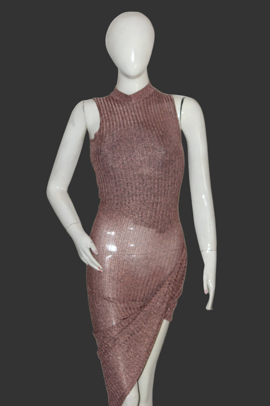 PrettyLittleThing Gold Sleeveless Stretchable Bodycon Dress