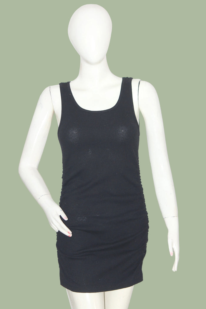 Thriftyfy Black Sleeveless Stretchable Bodycon Dress