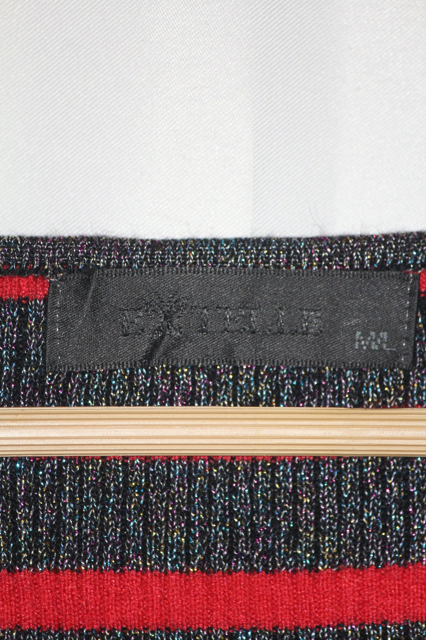 Extelle Red & Grey Striped Shoulder Cut Bodycon Dress