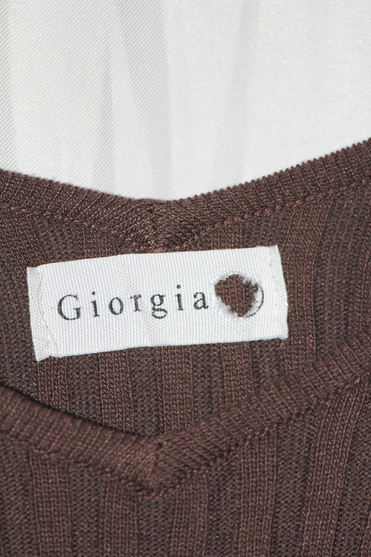 Giorgia Brown Full Sleeve Stretchable Bodycon Dress