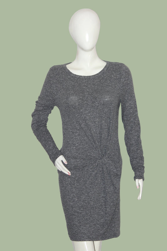 Topshop Grey Full Sleeve Stretchable Bodycon Dress